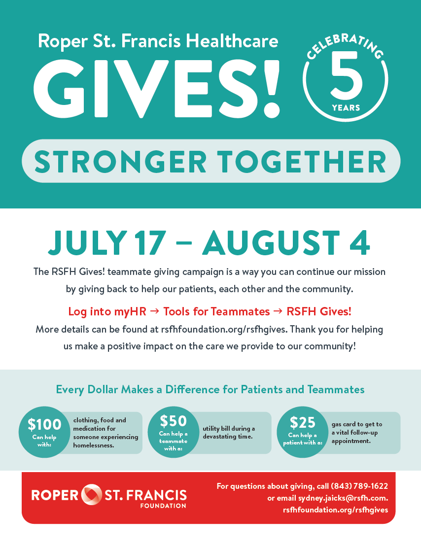 Teammate Giving │ Roper St. Francis Foundation │ Roper St. Francis